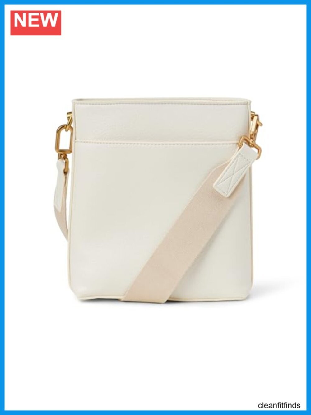 Faux Leather Sling Crossbody Bag Lightweight Adjustable Strap Zip Closure